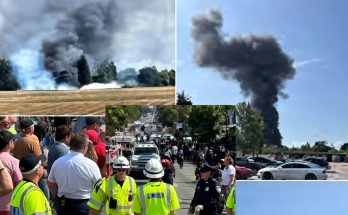 Emergency response to large smoke plume from field fire