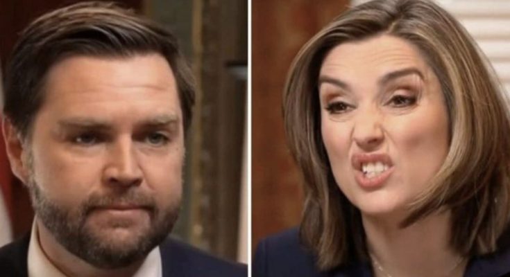 J.D. Vance speaking during CBS interview