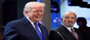 Aerial view of a large house with a yellow arrow pointing to a close-up of Donald 