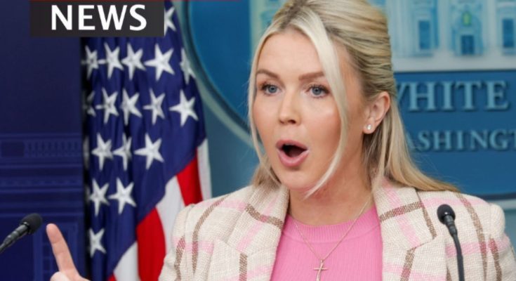 Karoline Leavitt speaking at White House briefing