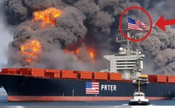 Sinking US military cargo ship at sea