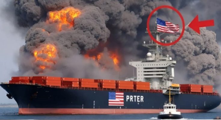 Sinking US military cargo ship at sea