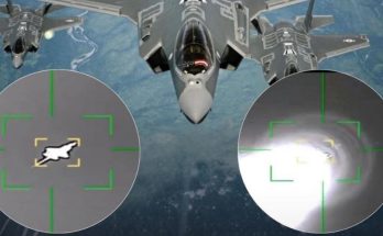 F-35 fighter jet in flight during mission