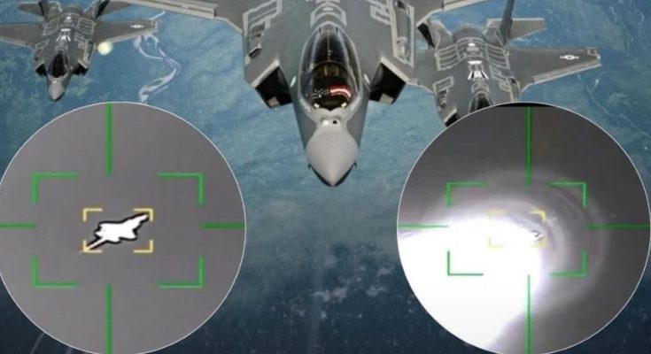 F-35 fighter jet in flight during mission