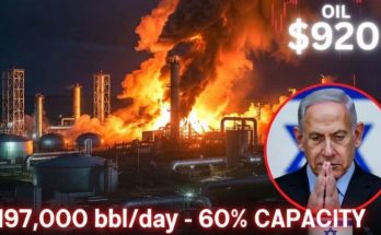 Haifa oil refinery fire with thick black smoke