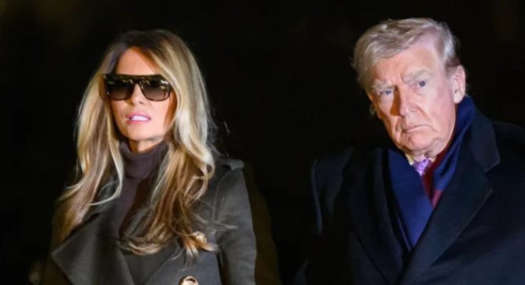 Melania Trump wearing oversized sunglasses