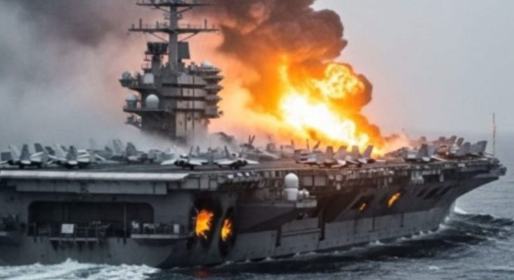 USS Abraham Lincoln aircraft carrier at sea