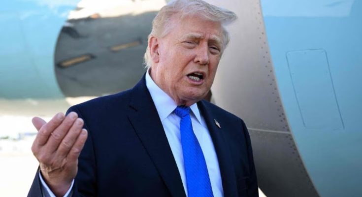 Trump speaking before Air Force One