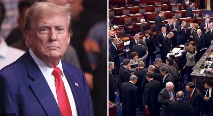 US Senate chamber voting on funding bill