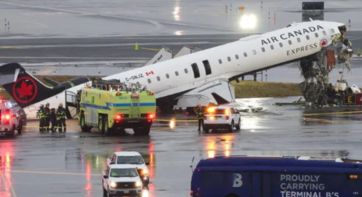Air Canada plane crash at LaGuardia runway