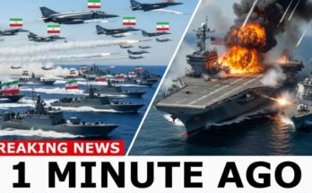 A hypothetical scenario shows how a U.S. carrier strike group defends against fast attack boats and fighter jets using layered defenses and advanced systems.