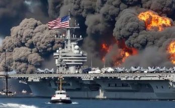 Aircraft Carrier on Fire