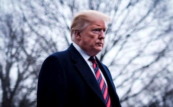 Donald Trump outdoors in winter