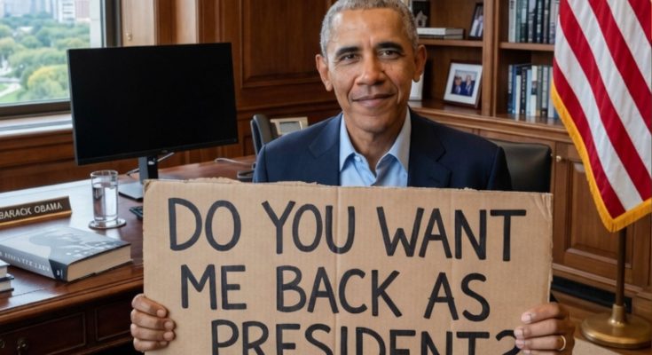 Obama asks "Do you want me back as president?"