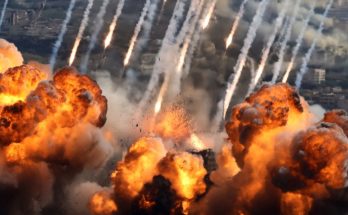 Smoke and damage after LA rocket attack