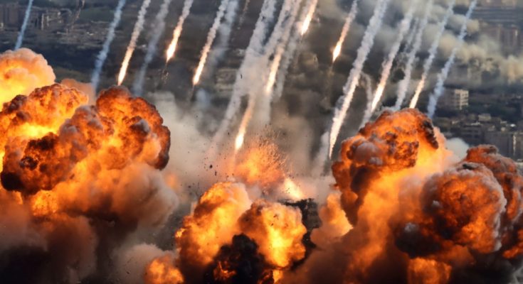 Smoke and damage after LA rocket attack