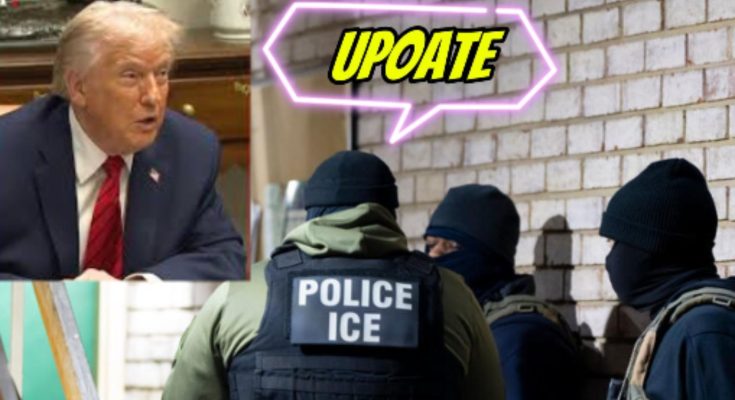 ICE agents detaining suspect during operation