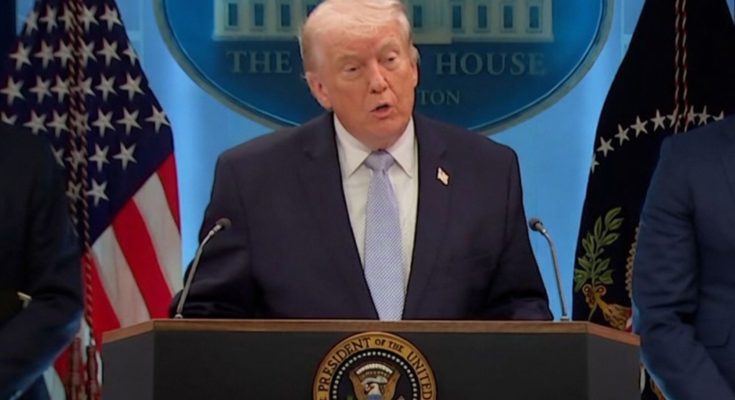 Trump speaking at Iran war press conference