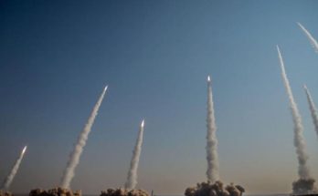 Smoke rising after city explosion damage