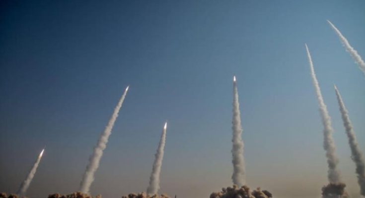 Smoke rising after city explosion damage