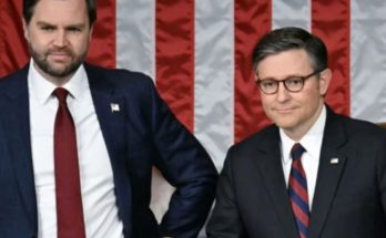 JD Vance and Mike Johnson with gavel (38 characters)