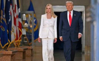 President Trump with Press Secretary Karoline Leavitt