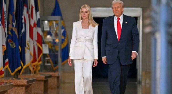 President Trump with Press Secretary Karoline Leavitt