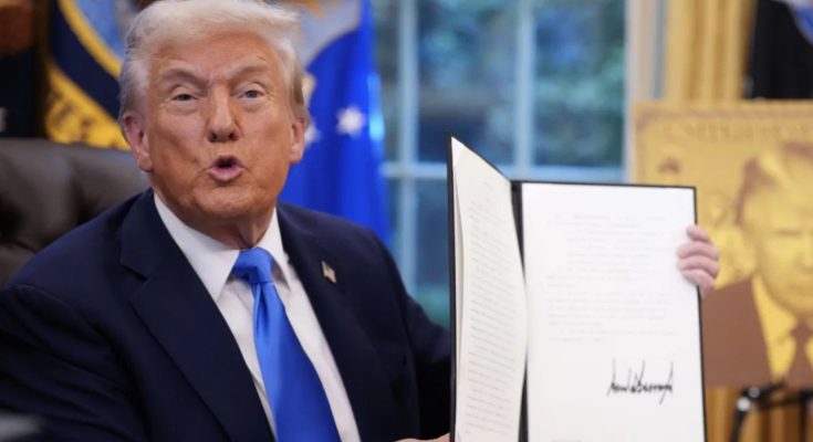 Trump holds signed executive order