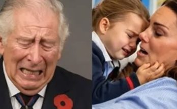 King Charles crying with Kate and child