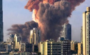 Massive explosion in city skyline