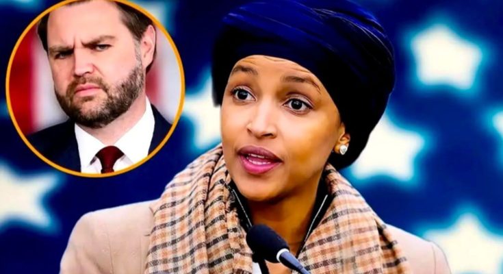 Ilhan Omar with JD Vance inset