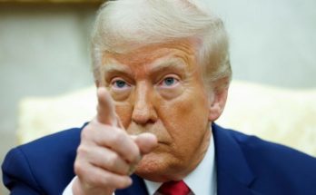 Donald Trump pointing at camera