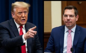 Donald Trump and Eric Swalwell side by side