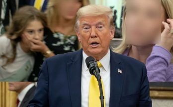 Trump cuts White House speech short