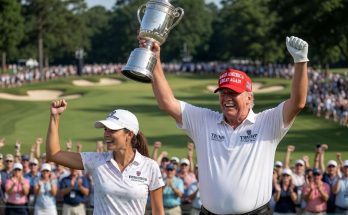 Trump wins golf trophy with woman on course