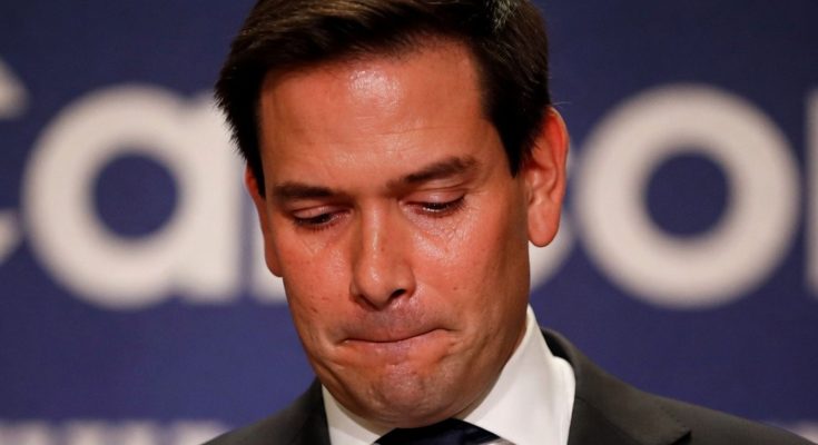 Marco Rubio breaking news sad expression