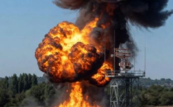 Massive explosion at radar tower