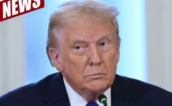 former President Donald Trump speaking at a press conference with 'NEWS' graphic in corner