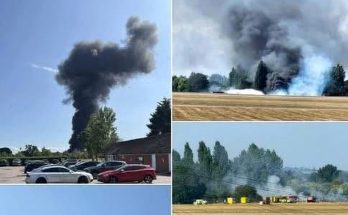 Massive fire and explosions at airport