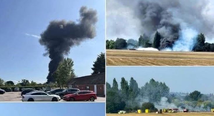 Massive fire and explosions at airport