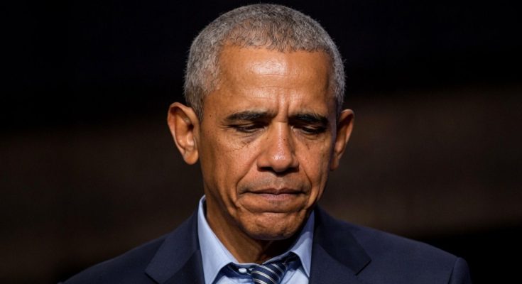 Barack Obama somber portrait