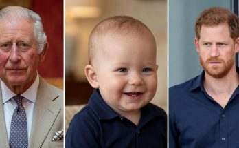royal family members with diverse expressions in split-frame setting