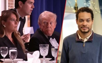two separate scenes with people at formal event and casual setting