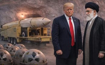 Trump and Khamenei with nuclear weapons