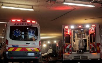 Ambulances inside emergency garage