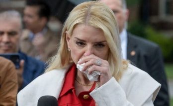 Sad news emotional blonde woman crying