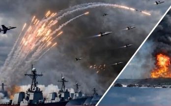 Naval warships fighter jets missile attack