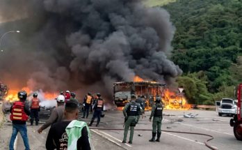 School bus truck crash massive fire