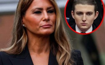Melania Trump with Barron inset