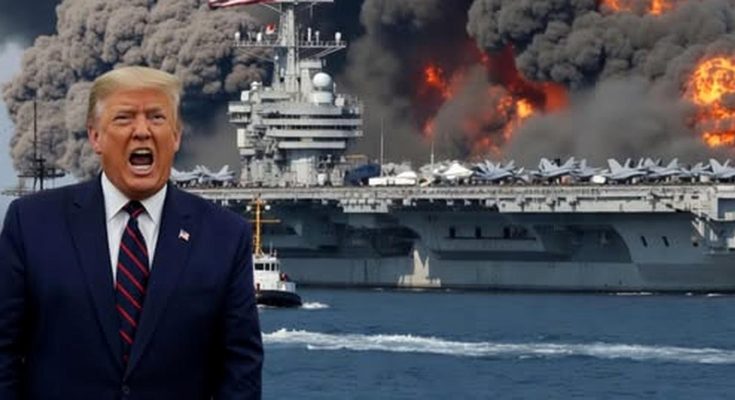 Trump reacts to aircraft carrier explosion